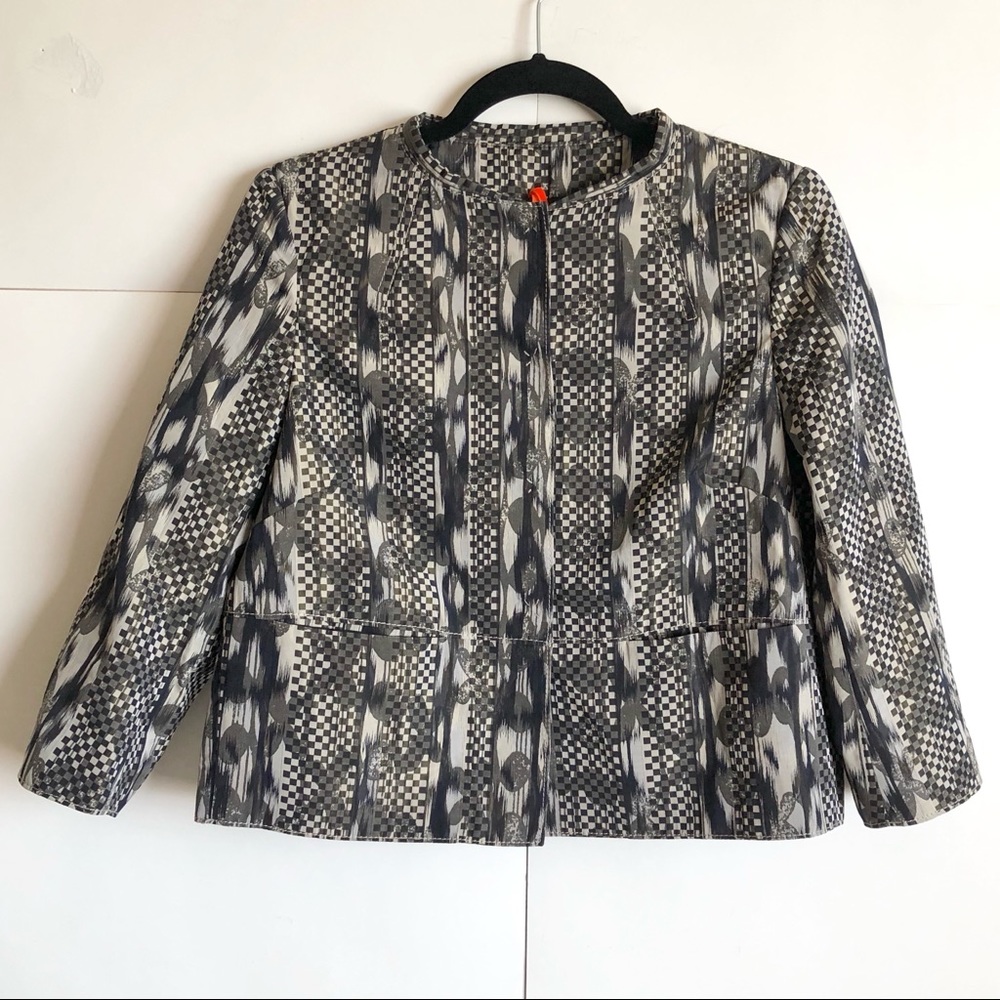Piazza Sempione Gray Multi Printed Jacket Sz 42/6